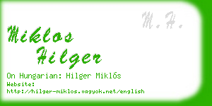 miklos hilger business card